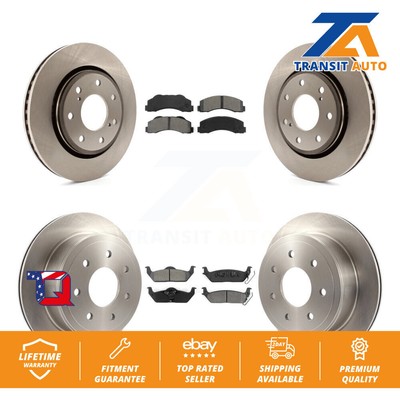 Brake Rotors & Semi-Metallic Pad Front Rear Kit For Ford F-150 With 7 Lug Wheels