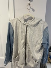 NSF Zip up Sweatshirt with Jean sleeves Size L