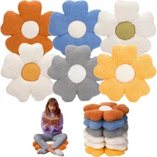 6 Pcs Flower Shaped Pillows Daisy Floor Throw Pillows 15 Inch Flower Seat Cus...