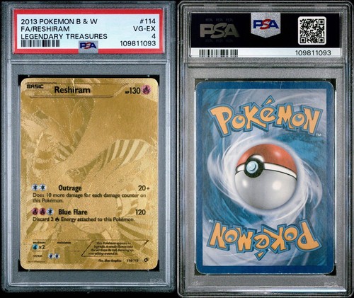Pokemon PSA 4 Legendary Treasures Full Art Gold Rare Reshiram 114/113 - Picture 3 of 3