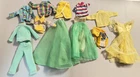 Vintage BARBIE/ CLONE 1970s/80s Lot of GREEN/YELLOW Fashion Clothing LOT  Mattel