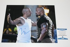 VIN DIESEL SIGNED 'FAST FIVE' 11x14 MOVIE PHOTO BECKETT COA ACTOR 8 FURIOUS ROCK