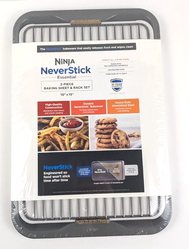 Ninja NeverStick Essential 2-Piece Baking Sheet & Cooling Rack Set 10x15 B12102
Opens in a new windo
