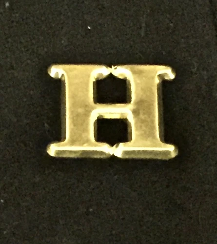 Reproduction  Civil War Company Letter H Brass Kepi Badge