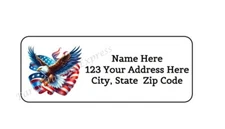 30 EAGLE FLAG PATRIOTIC PERSONALIZED RETURN ADDRESS LABELS 1 in X 2.625 in