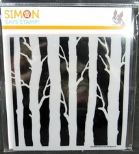 Simon Says Stamp Birch Tree Background Large Cling Rubber Stamp 6" Square New