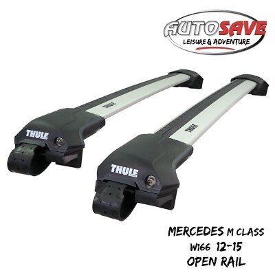 Thule WingBar Edge Silver Roof Bars Mercedes M Class W166 12-15 Open Rails Alu