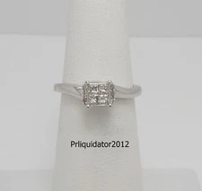 1/4CT NATURAL DIAMOND SOLITAIRE ENGAGEMENT WEDDING RING 10K WHITE GOLD BAND