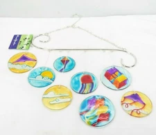 Glass Scrolls Wind Bells, Kites Outdoor Decoration     TF