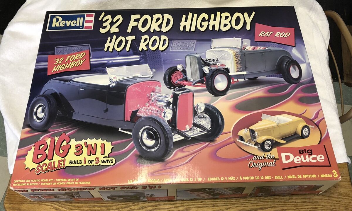 Revell 1:8 1932 Ford Roadster Highboy Hot Rod Model Kit Big Revell 1:8 1932 Ford Roadster Highboy Hot Rod Model Kit Big
