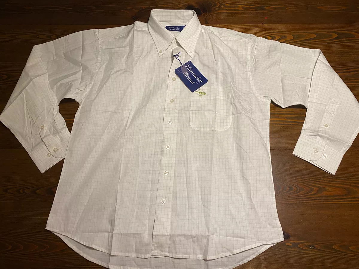 Mens Nantucket Brand Long sleeve Shirt w Whale Logo sz Small