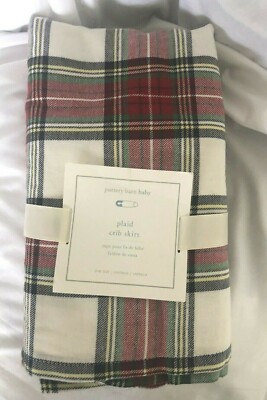 Pottery Barn Kids Red Plaid Holiday Crib Skirt NWT | eBay