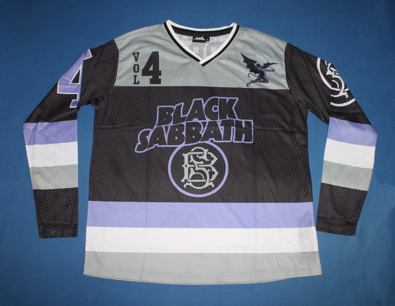 Black Sabbath Satan Heavy Metal Band Men's Mesh Hockey Jersey