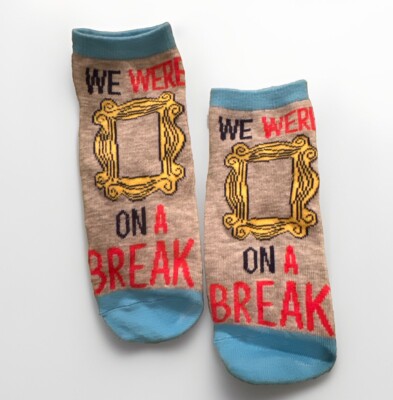 Friends Themed  We Were On A Break  Grey Ankle Socks
