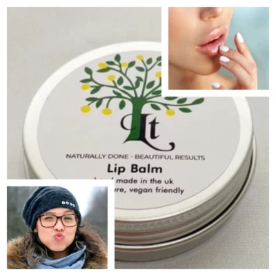 Lip Balm Care For Chapped Lips And Cold Sores, Peppermint, Vegan 100% Natural