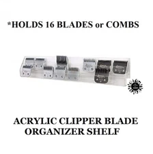 WALL MOUNT 16 CLIPPER BLADE SHELF Organizer for Oster,Andis,Wahl,Babyliss,Geib +