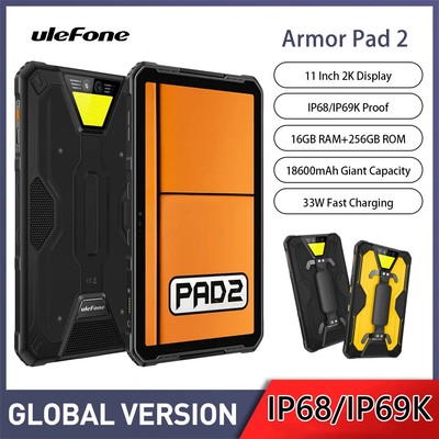 Global Ulefone Armor Pad 2 4G IP68 Tablet 18600mAh 11inch 2K 16GB+256GB 48MP NFC