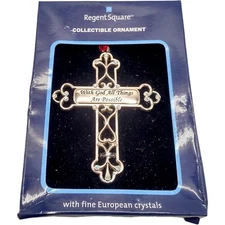 Regent Square Cross Crucifix Collectable Ornament W/Fine European Crystals 2012