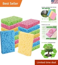 16-Pack Biodegradable Non-Scratch Kitchen Sponges - Eco-Friendly Cleaning