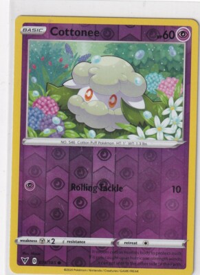 Pokemon Karte Schwert& Schild Farbenschock 75/185 Cottonee Reverse Holo englisch