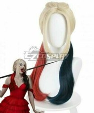 The Suicide Squad 2 Harley Quinn Blue Red Cosplay Wig