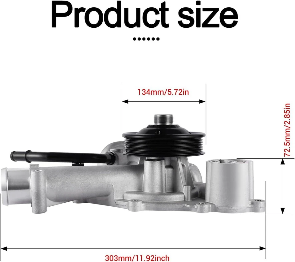 For Dodge Ram 1500 2500 3500 5.7L HEMI 2009-2019 Water Pump w/gasket 68346912AA - Image 2 of 4
