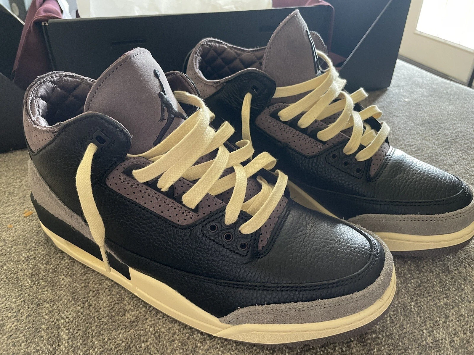 Taglia 11 5 A Ma Maniére x Air Jordan 3 Retro Nero Viola Minerale W