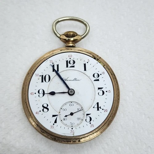 Antique 1921 HAMILTON Pocket Watch 992 GF Railroad Grade M2 16s 21j Works AS-IS