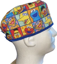 Sesame Street Faces Scrub Hat Chemo Cap