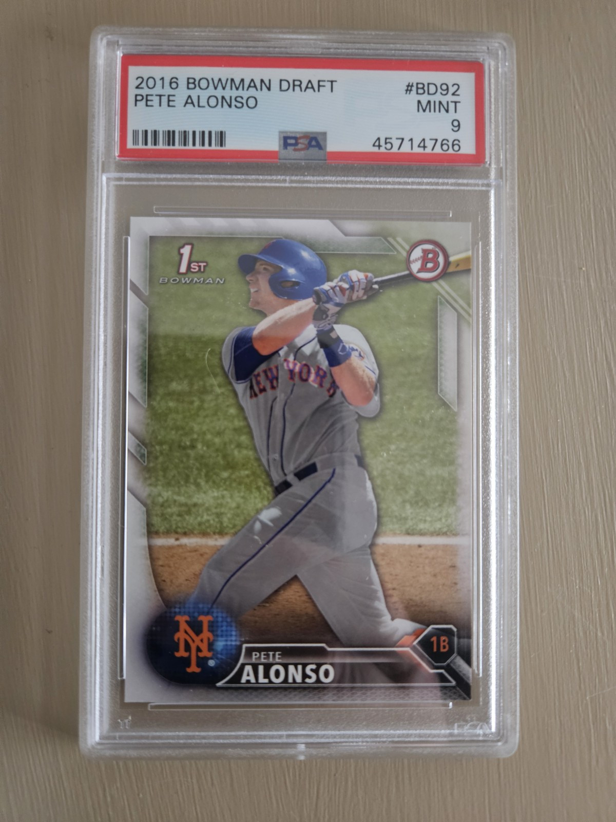 2016 Bowman Draft #BD92 PETE ALONSO ROOKIE PSA 9