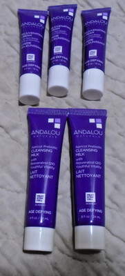 3 Andalou Naturals Rejuvenating Cream /2 Apricot Prebiot Cleansing Milk Trial Sz