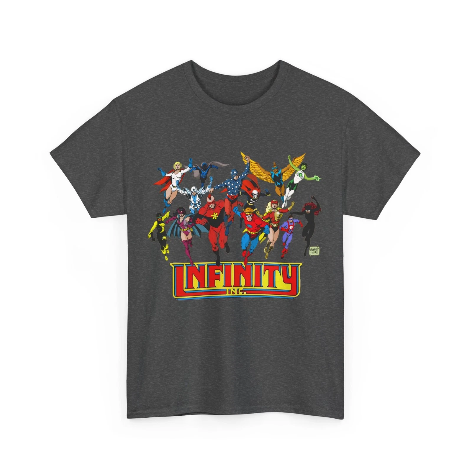 Infinity Inc Shirt - Tom Grummett Art - Jade, Obsidian, Huntress - DC Comics