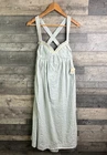 Free People Midi Dress Size Small Blue Grey Cotton Boho Pockets Crossover