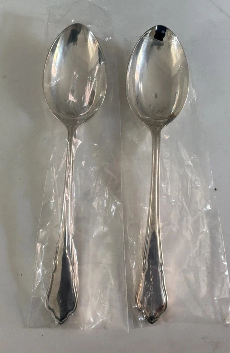 Vtg 2 HF&Co A1 EPNS Silver Plate 21.5cm Dubarry Serving Server Spoons Cutlery