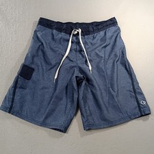 Ocean Pacific OP Board Shorts Mens L Swim Trunks Drawstring Stretch Blue