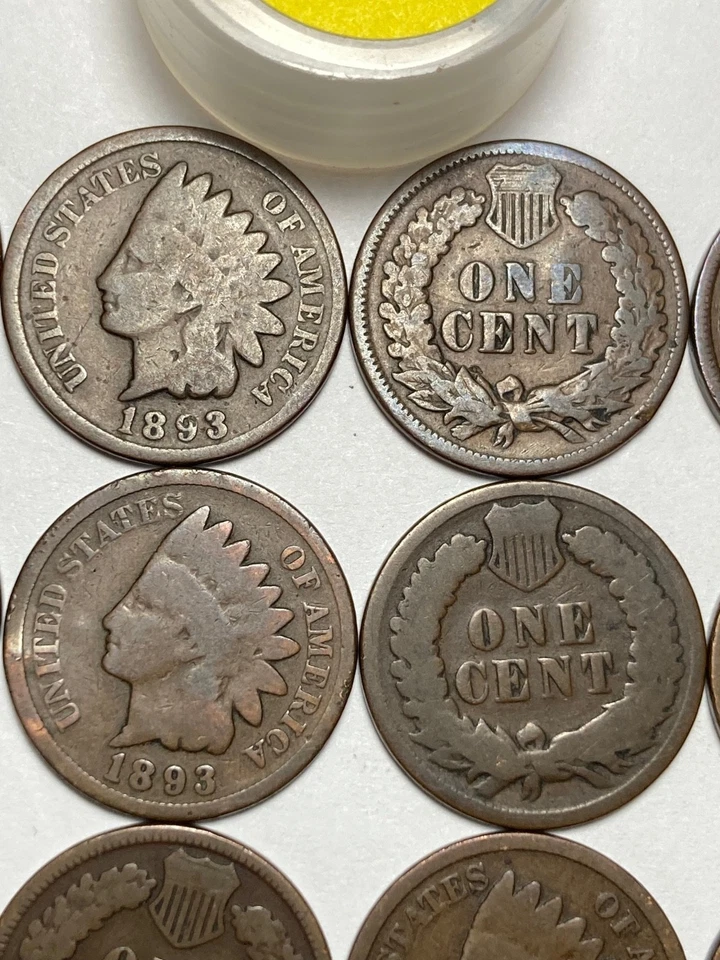 ROLLO DE CENTAVO INDIO 1893, 50 monedas en buen estado (sin problema) Foto 3 de 4