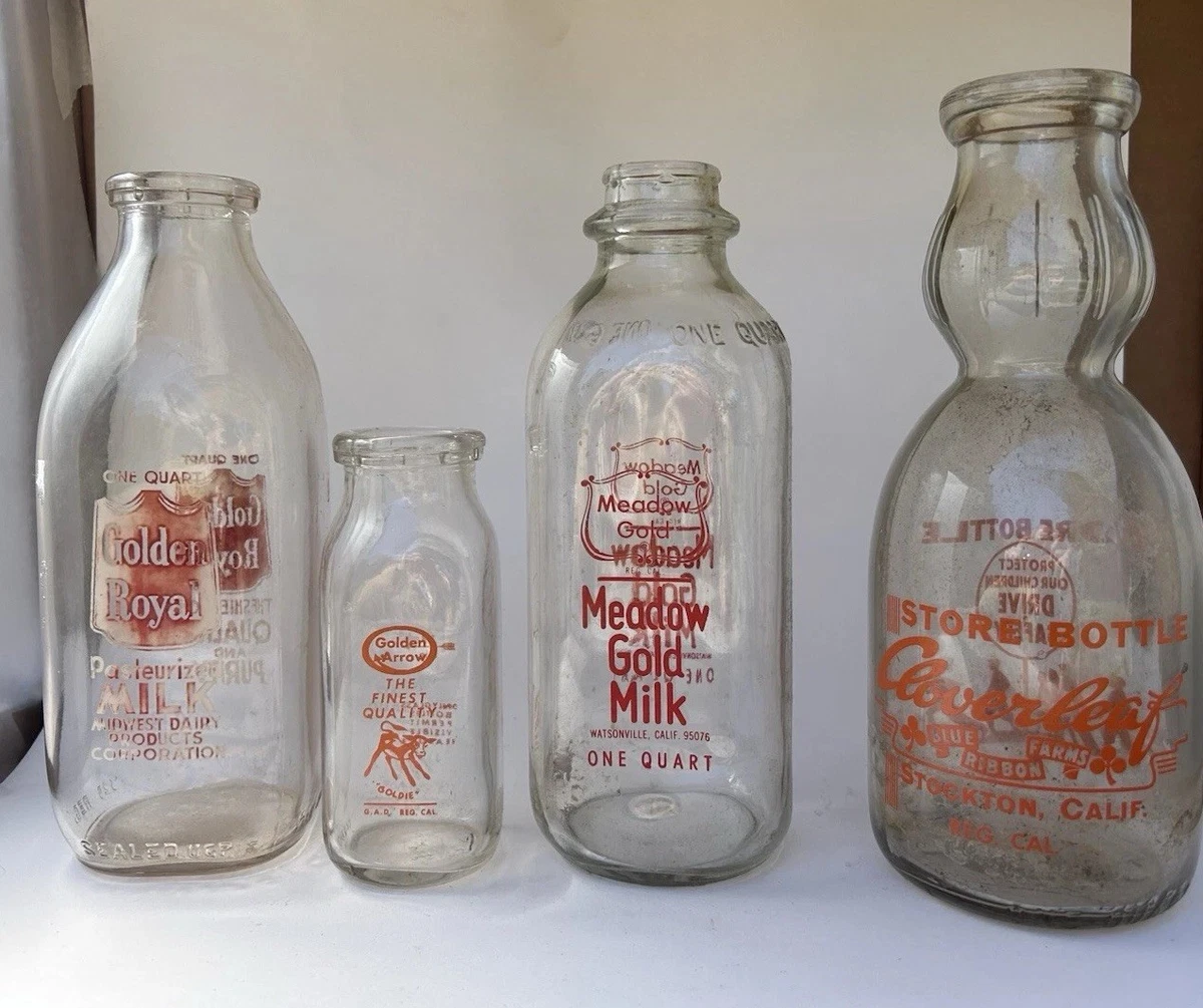 【希少品】Hill View Dairyヒルビュー デイリー ガラスミルクボトル 1965 the Hillside Dairy Cleveland Heights, Ohio, Short Square Pyro
