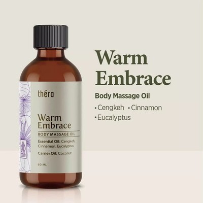 THERA Warm Embrace Massage Oil 60ml Aromatherapy Relaxing Body Massage Oil