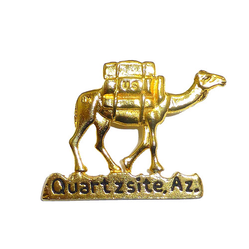 Beautiful vintage large gold Quarzsite AZ arizona camel pin