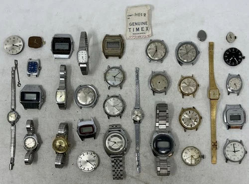 Timex Watch And Parts Lot Watchmakers Liquidation For Parts Or Repair VTG (10)