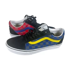 Vans Old Skool Low Top Sneakers Multicolor Checkered Men's 6.5 Red Blue