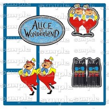 Disney Alice's Wonderland overlay j 12x12 with Scrapbook Paper Pieces, Die cuts