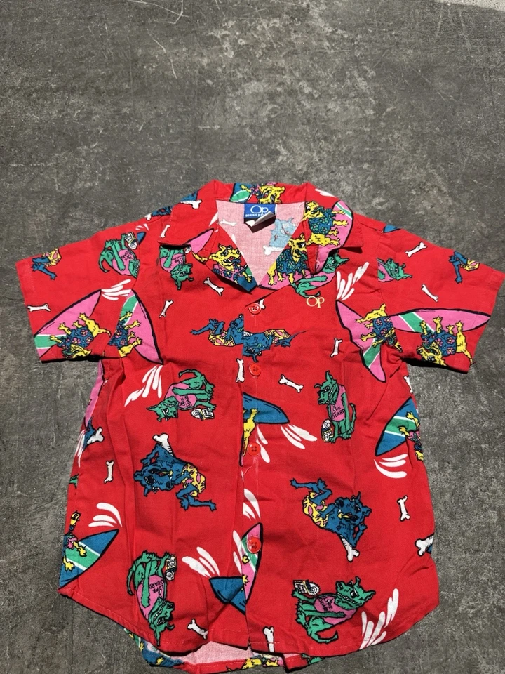 Vintage Ocean Pacific Shirt Boys 5 Hawaiian Op Surf Skate 90s 80s Kids Youth - Image 2 of 4