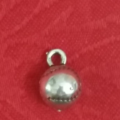 SOFTBALL - BASEBALL BALL ANTIQUE SILVER CHARM 3D - EARRINGS, BAIL, LOBSTER - Picture 2 of 18
