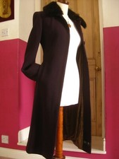 Laura Ashley Long Wool Coat 10 8 Fur Collar Retro Smart Quality Line