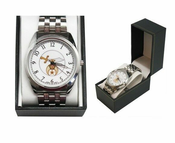 New Silver Tone Masonic Men's Wrist Watch Gift New Silver Tone Masonic Men's Wrist Watch Gift