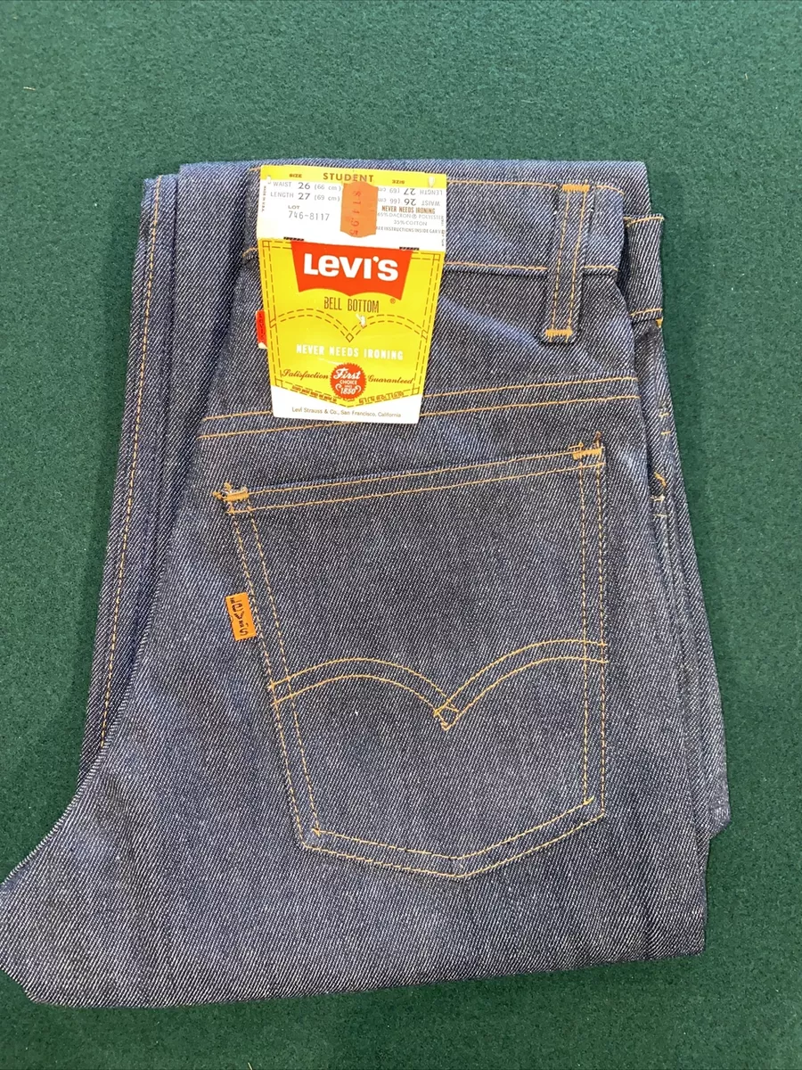 Vintage Levis Blue Jeans orange tab student Cut 746 NOS NWT 70s Dead-stock Rare