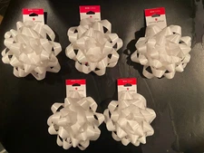 5 White American Greetings 4" Bows *NEW*
