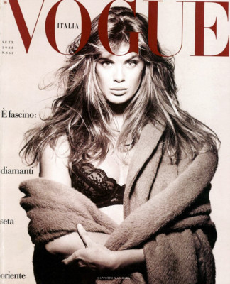 RACHEL HUNTER Linda Evangelista TATJANA PAT Vogue Magazine Italia September 1988