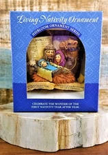 Heirloom Nativity 3D Ornament Holy Family Jesus Camel Lamb Hand Painted Resin